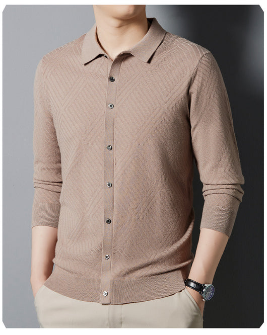 Suéter Urbano de Terciopelo Juan para Hombre - Cuello Alto Liso Otoño - Image 26