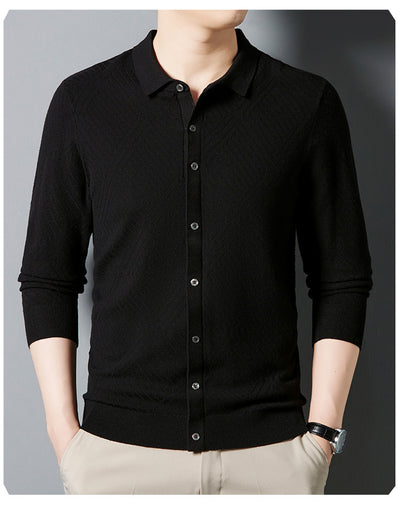 Suéter Urbano de Terciopelo Juan para Hombre - Cuello Alto Liso Otoño - Image 29