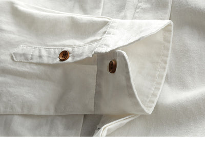 Camisa de Lino Casual Hombre Cuello Mao Estilo Asiático - Image 10