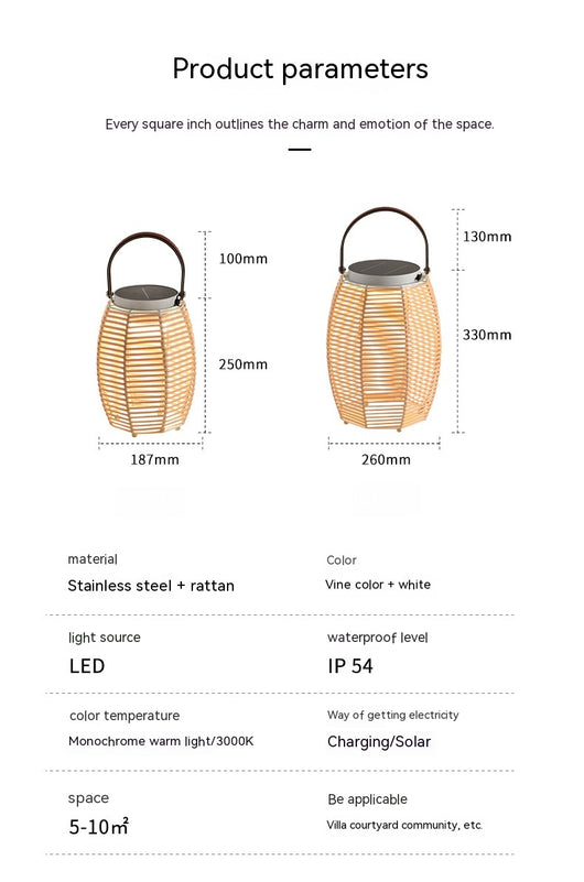 Lámpara Solar de Jardín Tejida Moderna - Iluminación Impermeable para Terrazas y Villas - Image 36
