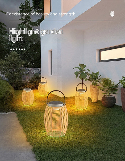 Lámpara Solar de Jardín Tejida Moderna - Iluminación Impermeable para Terrazas y Villas - Image 41