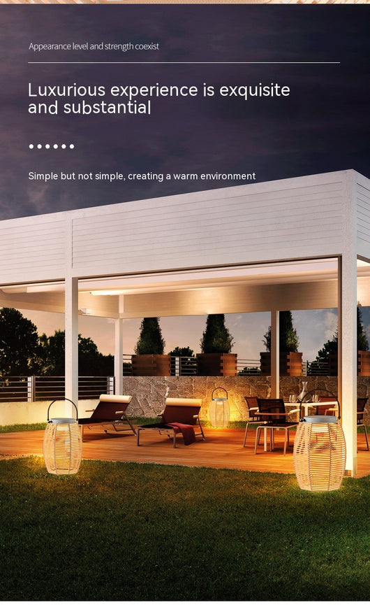 Lámpara Solar de Jardín Tejida Moderna - Iluminación Impermeable para Terrazas y Villas - Image 43