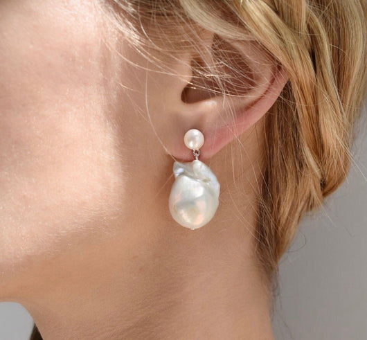 Aretes de Perla Barroca Elaborada con Diseño de Cola - Image 20