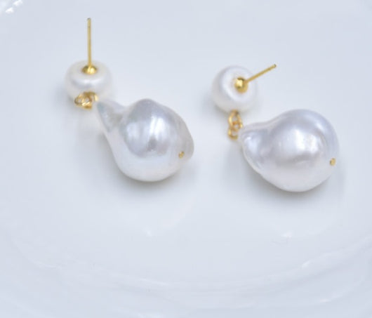 Aretes de Perla Barroca Elaborada con Diseño de Cola - Image 22