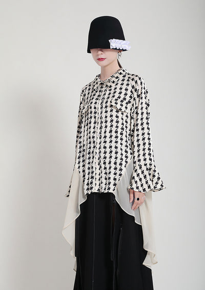 Vestido Camisero Estampado con Mangas Acampanadas Efecto Dos Piezas - Image 41