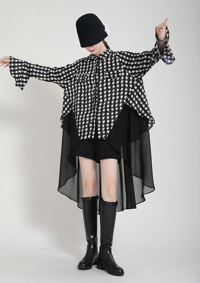Vestido Camisero Estampado con Mangas Acampanadas Efecto Dos Piezas - Image 43