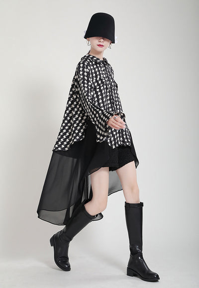 Vestido Camisero Estampado con Mangas Acampanadas Efecto Dos Piezas - Image 50