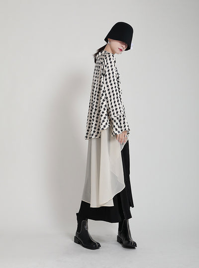Vestido Camisero Estampado con Mangas Acampanadas Efecto Dos Piezas - Image 51
