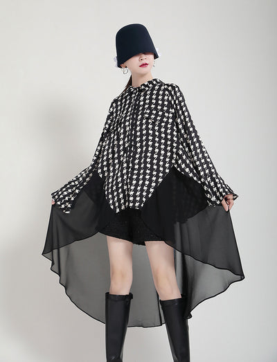 Vestido Camisero Estampado con Mangas Acampanadas Efecto Dos Piezas - Image 53