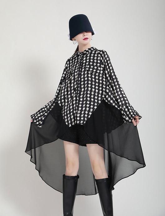 Vestido Camisero Estampado con Mangas Acampanadas Efecto Dos Piezas - Image 53