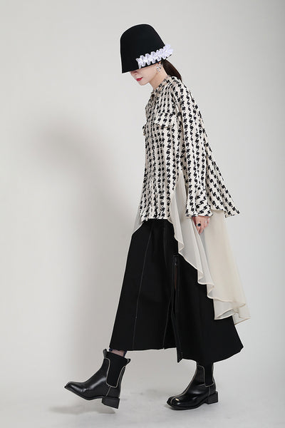 Vestido Camisero Estampado con Mangas Acampanadas Efecto Dos Piezas - Image 54