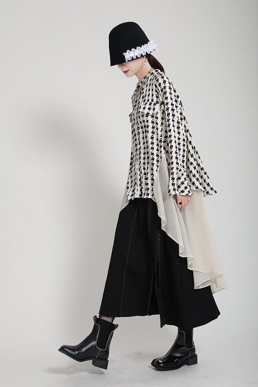 Vestido Camisero Estampado con Mangas Acampanadas Efecto Dos Piezas - Image 54