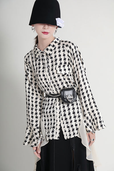 Vestido Camisero Estampado con Mangas Acampanadas Efecto Dos Piezas - Image 55