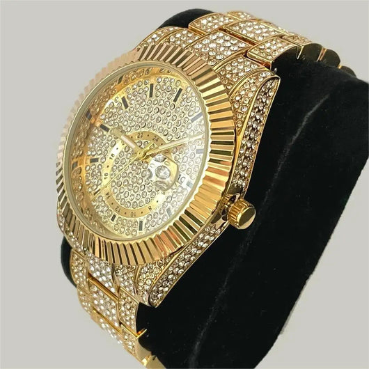 Reloj Hombre Plateado Diamantes Luminoso Resistente al Agua - Image 12