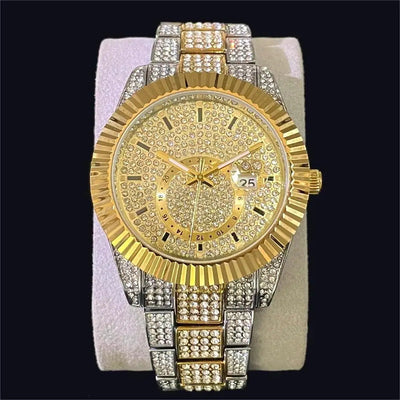 Reloj Hombre Plateado Diamantes Luminoso Resistente al Agua - Image 13