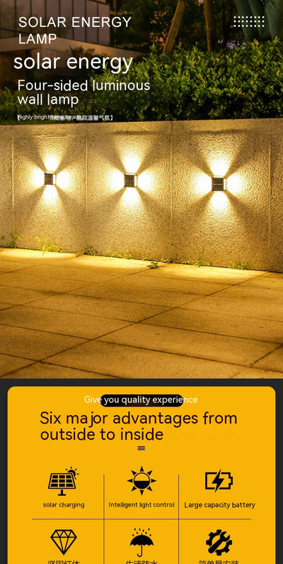 Lámpara Solar de Pared Espejo Convexo para Exterior - Iluminación de Jardín y Villa - Image 12
