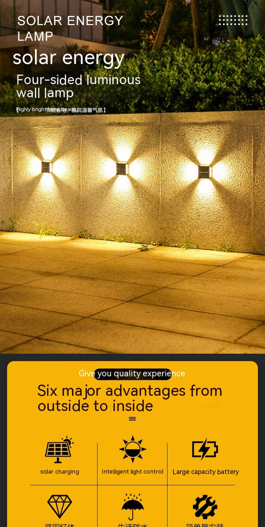 Lámpara Solar de Pared Espejo Convexo para Exterior - Iluminación de Jardín y Villa - Image 12