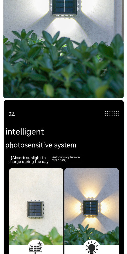 Lámpara Solar de Pared Espejo Convexo para Exterior - Iluminación de Jardín y Villa - Image 19