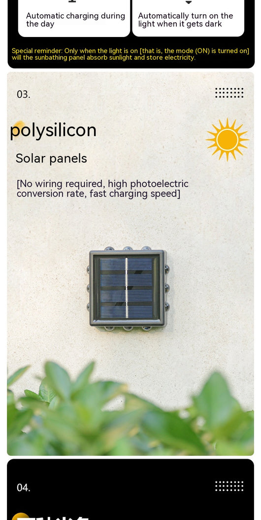 Lámpara Solar de Pared Espejo Convexo para Exterior - Iluminación de Jardín y Villa - Image 20