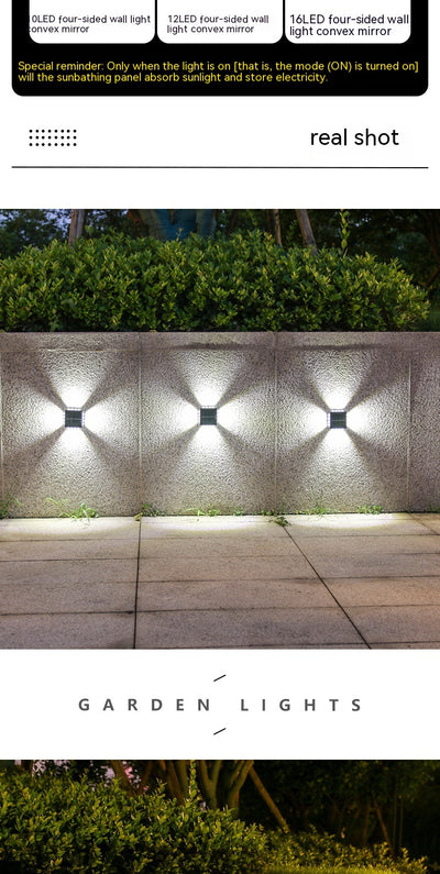 Lámpara Solar de Pared Espejo Convexo para Exterior - Iluminación de Jardín y Villa - Image 21