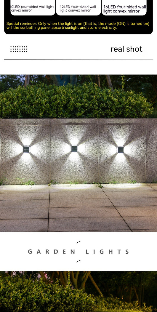 Lámpara Solar de Pared Espejo Convexo para Exterior - Iluminación de Jardín y Villa - Image 21