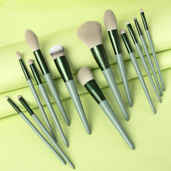Brocha Doble para Sombras de Ojos Champagne Gold - Herramienta de Maquillaje Profesional