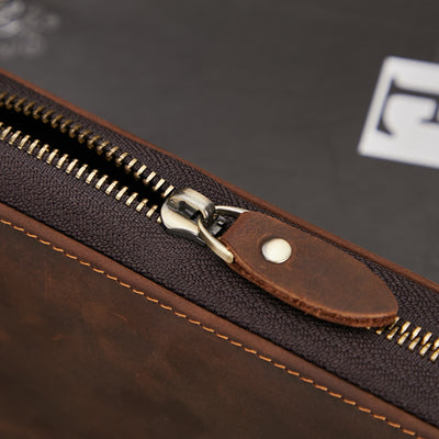 Billetera de Cuero Retro Multifuncional con Cierre para Hombre - Image 8