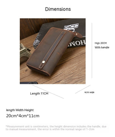Billetera de Cuero Retro Multifuncional con Cierre para Hombre - Image 28