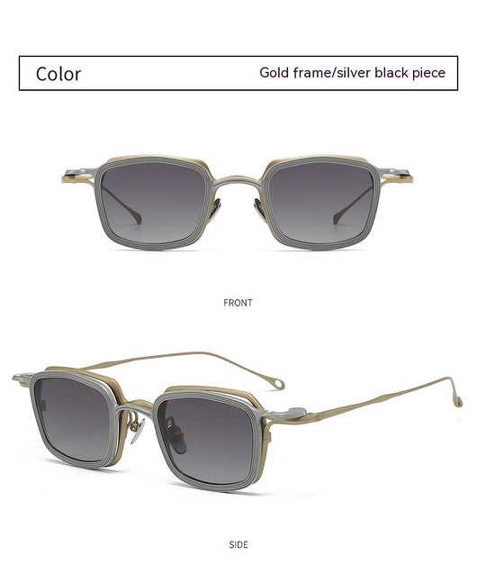 Gafas de Sol Clip Magnético Titanio Puro - Estilo Retro Artístico para Miopía - Image 13