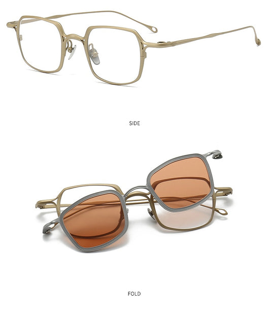 Gafas de Sol Clip Magnético Titanio Puro - Estilo Retro Artístico para Miopía - Image 16