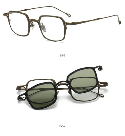 Gafas de Sol Clip Magnético Titanio Puro - Estilo Retro Artístico para Miopía - Image 21