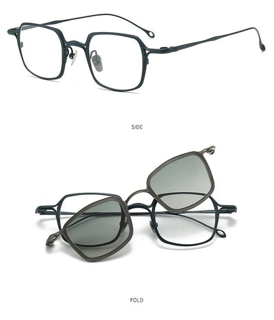 Gafas de Sol Clip Magnético Titanio Puro - Estilo Retro Artístico para Miopía - Image 22