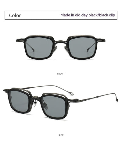 Gafas de Sol Clip Magnético Titanio Puro - Estilo Retro Artístico para Miopía - Image 26