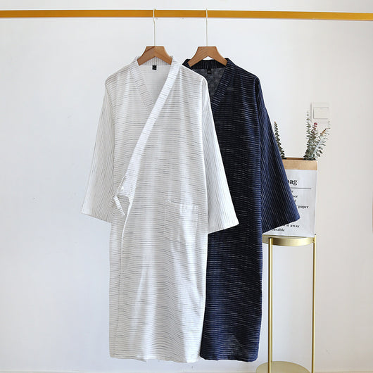 Bata Kimono de Gasa de Algodón Jacquard Verano - Ligera y Fresca - Image 30
