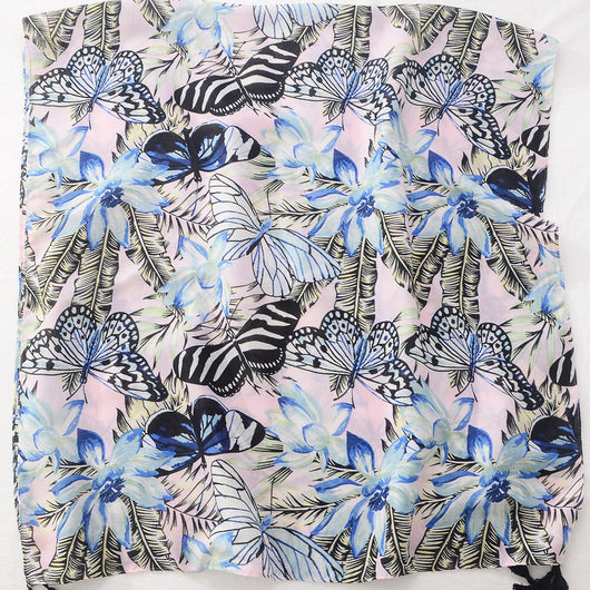 Pañuelo Tie-Dye Azul y Blanco de Algodón y Lino - Protección Solar Retro para Viajes - Image 50
