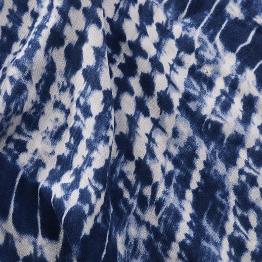 Pañuelo Tie-Dye Azul y Blanco de Algodón y Lino - Protección Solar Retro para Viajes - Image 51