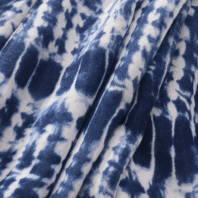 Pañuelo Tie-Dye Azul y Blanco de Algodón y Lino - Protección Solar Retro para Viajes - Image 58