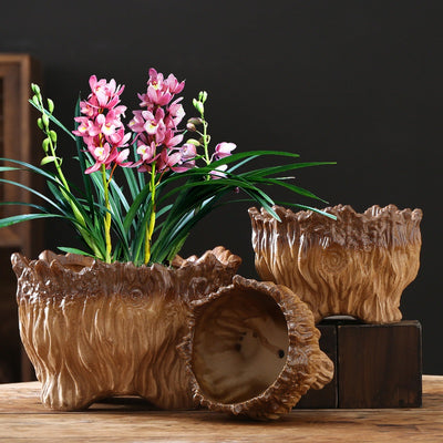 Maceta Cerámica Grande con Diseño de Raíces - Ideal para Suculentas y Plantas - Image 17