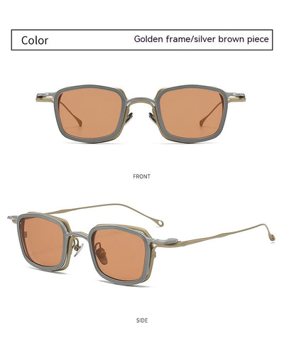 Gafas de Sol Clip Magnético Titanio Puro - Estilo Retro Artístico para Miopía - Image 30
