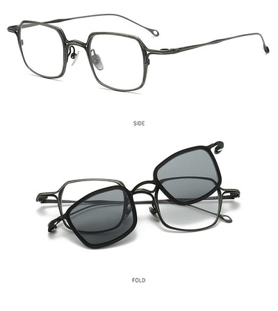 Gafas de Sol Clip Magnético Titanio Puro - Estilo Retro Artístico para Miopía - Image 31