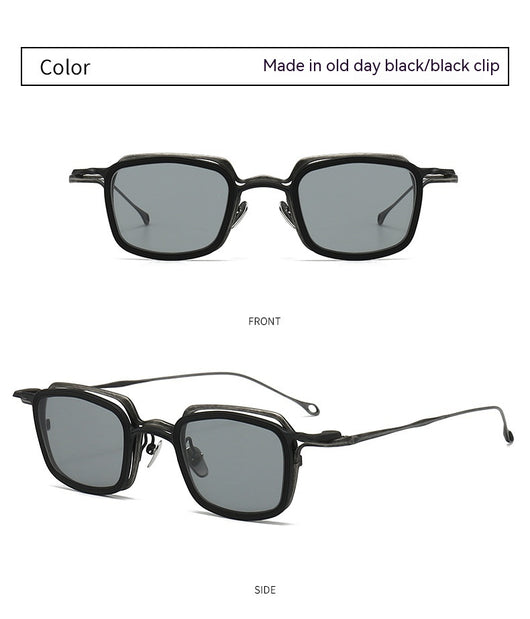 Gafas de Sol Clip Magnético Titanio Puro - Estilo Retro Artístico para Miopía - Image 46