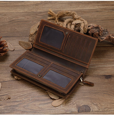 Billetera Larga de Cuero Genuino con Múltiples Compartimentos para Tarjetas - Image 23