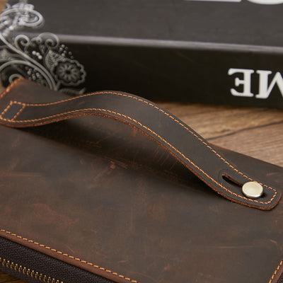 Billetera de Cuero Retro Multifuncional con Cierre para Hombre - Image 38