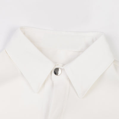 Camisa de Manga Larga Suelta con Diseño de Costuras Caladas - Image 11