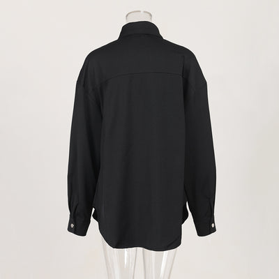 Camisa de Manga Larga Suelta con Diseño de Costuras Caladas - Image 16