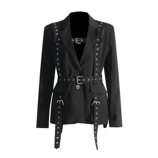 Blazer Ejecutivo con Cintura Ajustable y Detalles Remachados - Image 23
