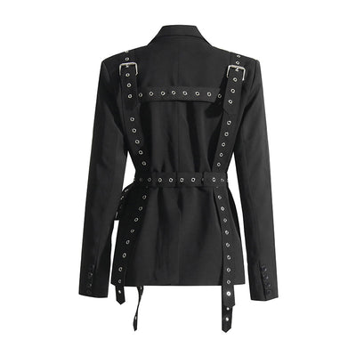 Blazer Ejecutivo con Cintura Ajustable y Detalles Remachados - Image 26