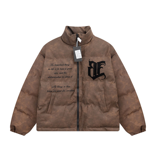 Chamarra Acolchada de Algodón con Letras Bordadas para Hombre - Image 23