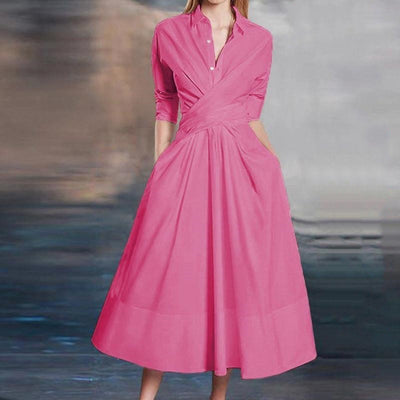 Vestido Midi Elegante de Diseño Exclusivo - Falda Temperamento Verano - Image 12