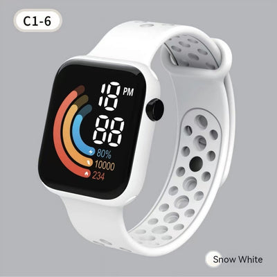 Reloj Digital Infantil Pantalla Rainbow LED Cuadrado - Image 18